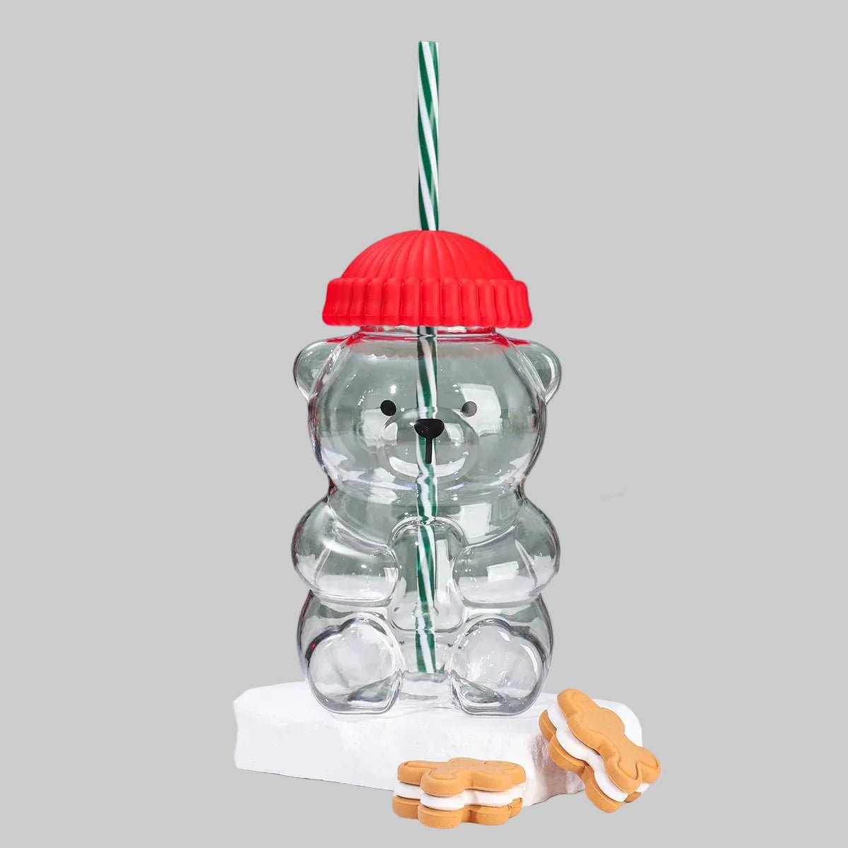 Bären-Trinkbecher mit Deckel & Strohhalm - snackverse.ch